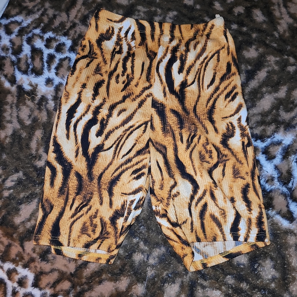 Tiger print bike shorts
